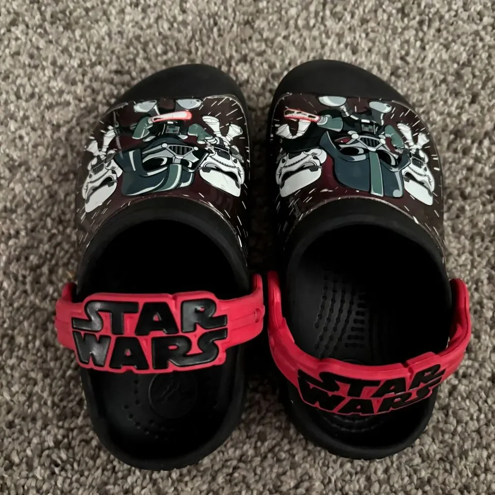 Crocs Kids Star Wars Darth Vader Stormtrooper Clogs Black Red Size C8 C9